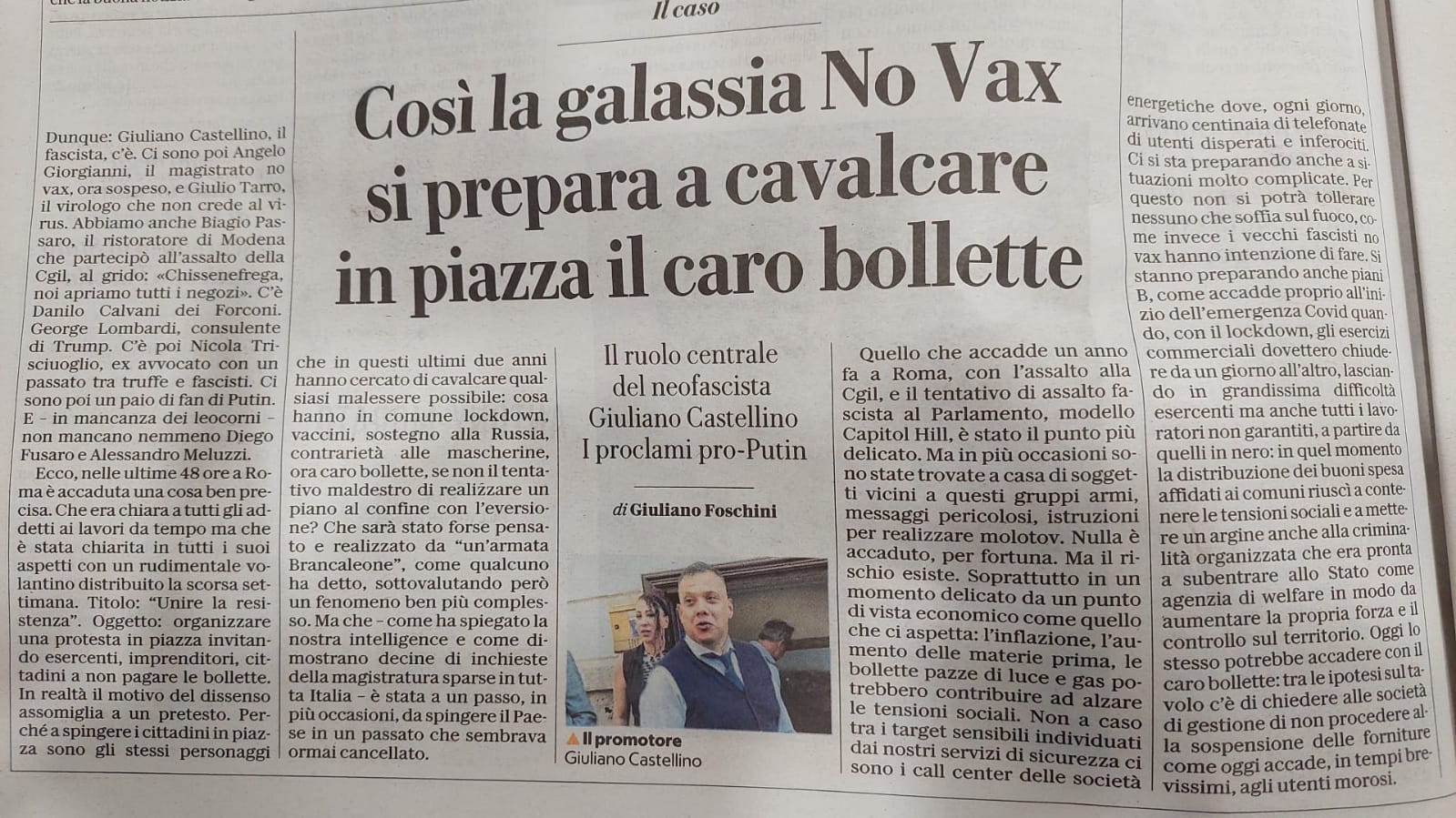 Castellino (Italia Libera): La Repubblica Ha Toccato Il Fondo