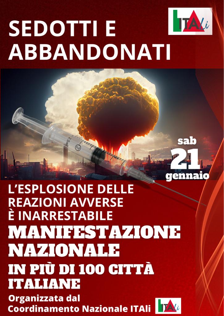Il Movimento Popolare di resistenza Italia Libera sabato 21 gennaio aderisce alla mobilitazione generale organizzata dal Coordinamento Nazionale Itali.