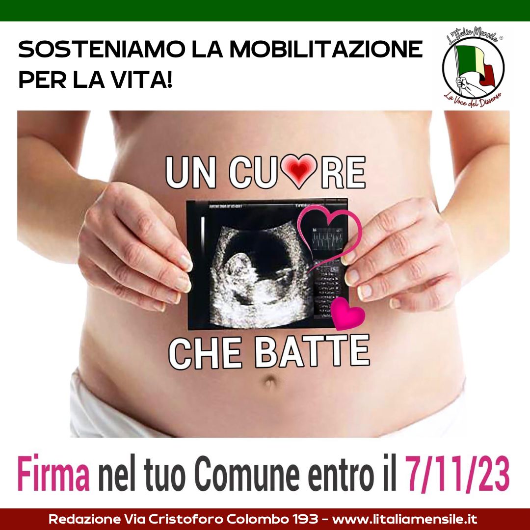 Caro Lettore de L’ITALIA MENSILE… Sostienere la petizione popolare “Un cuore che batte”