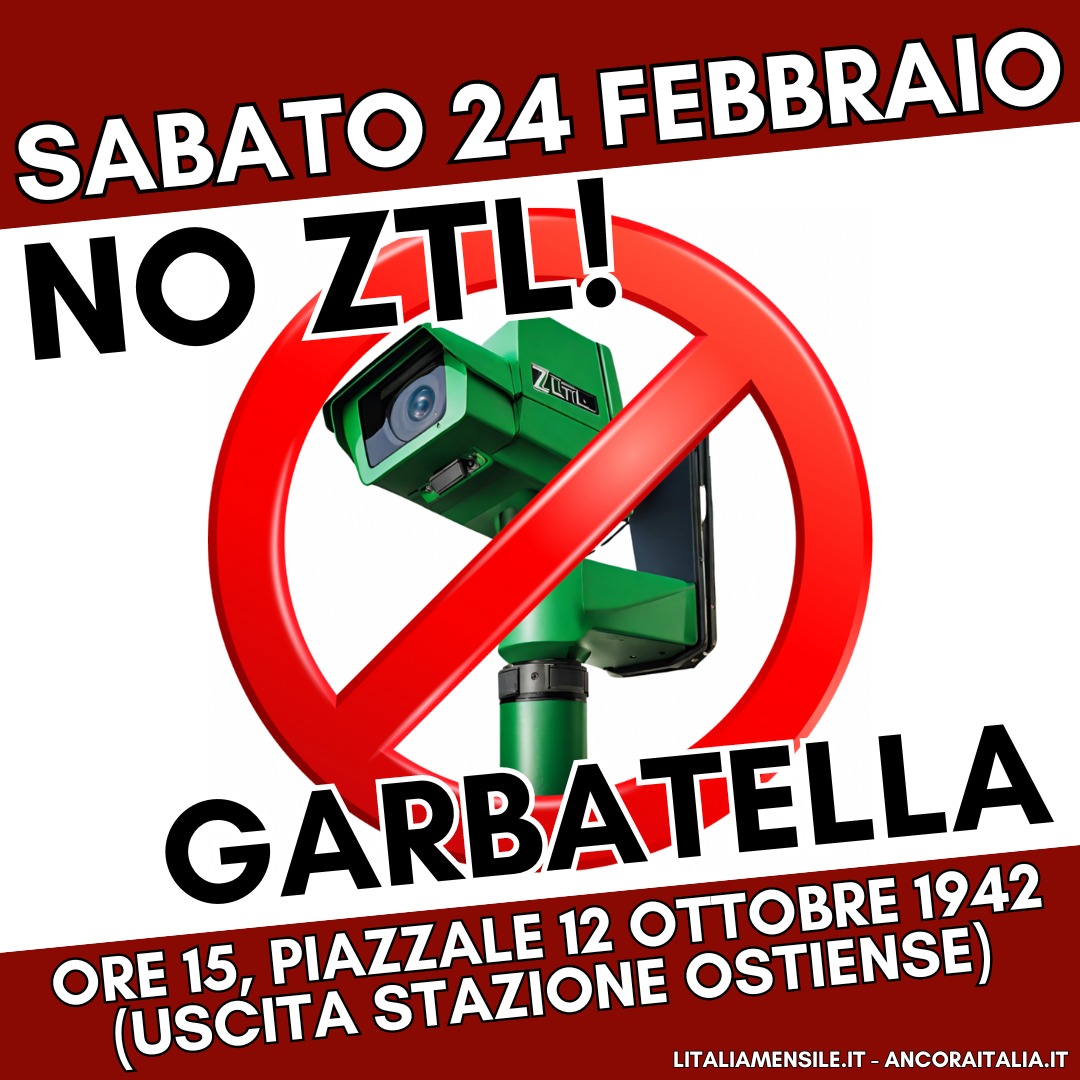 CASTELLINO (ANCORA ITALIA): OPPOSIZIONE TOTALE E RADICALE. SABATO 24 FEBBRAIO ANCORA IN PIAZZA CONTRO LA ZTL