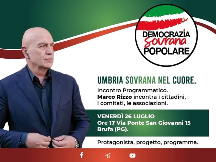 Marco Rizzo (Dsp) Presidente della Regione Umbria