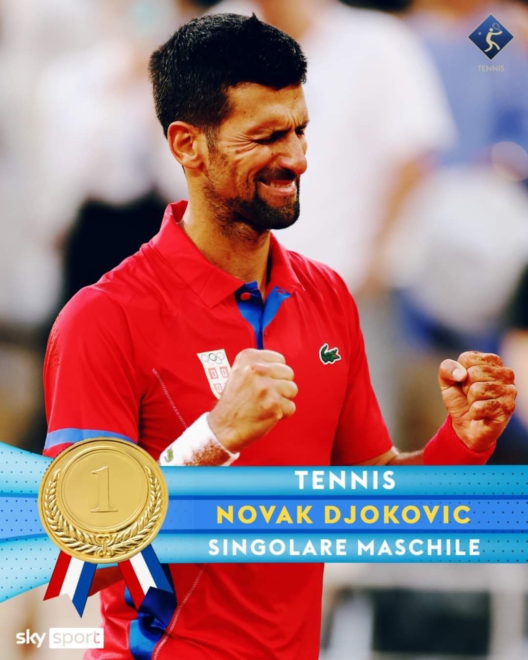 NOVAK MEDAGLIA D’ORO. Nel tennis e nella vita!