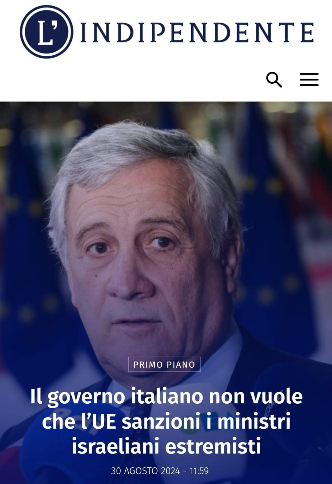 Il governo italiano non vuole che l’UE sanzioni i ministri israeliani estremisti