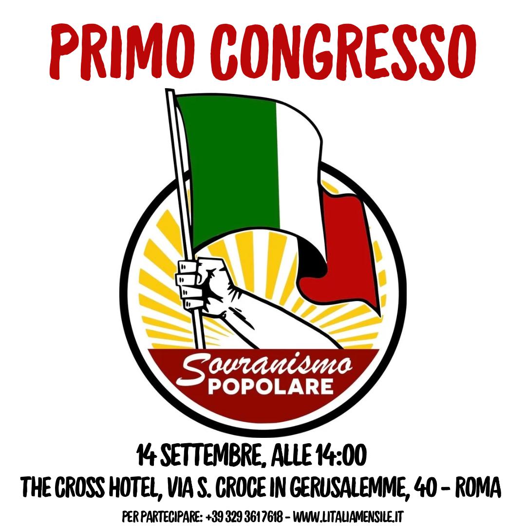 Giuliano Castellino: Sabato 14 Primo Congresso Sovranismo Popolare