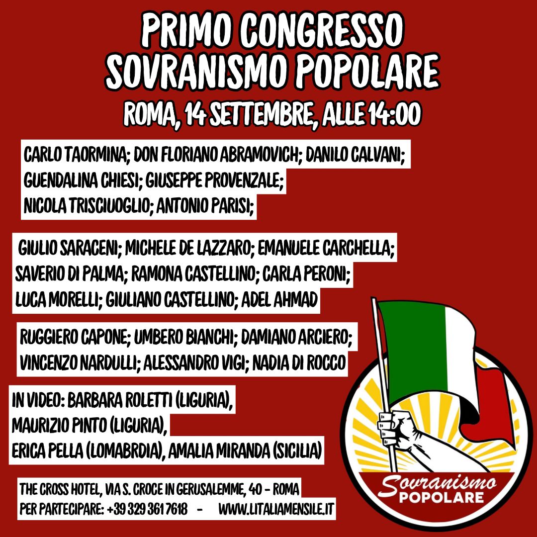 SABATO PRIMO CONGRESSO SOVRANISMO POPOLARE