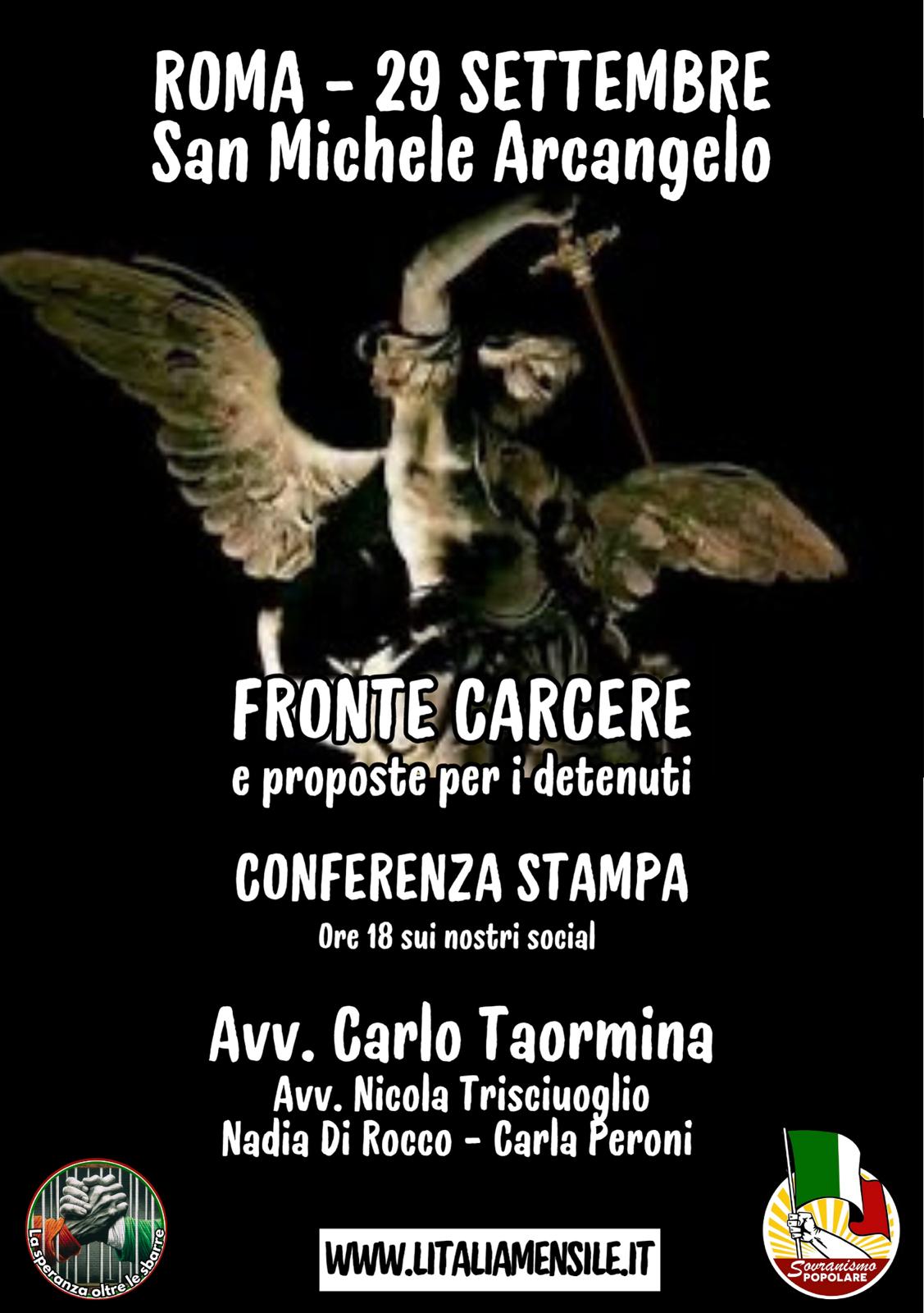 COMUNICATO STAMPANADIA DI ROCCO (Coordinatrice de “La Speranza Oltre Le Sbarre): CONFERENZA STAMPA DOMENICA ORE 18