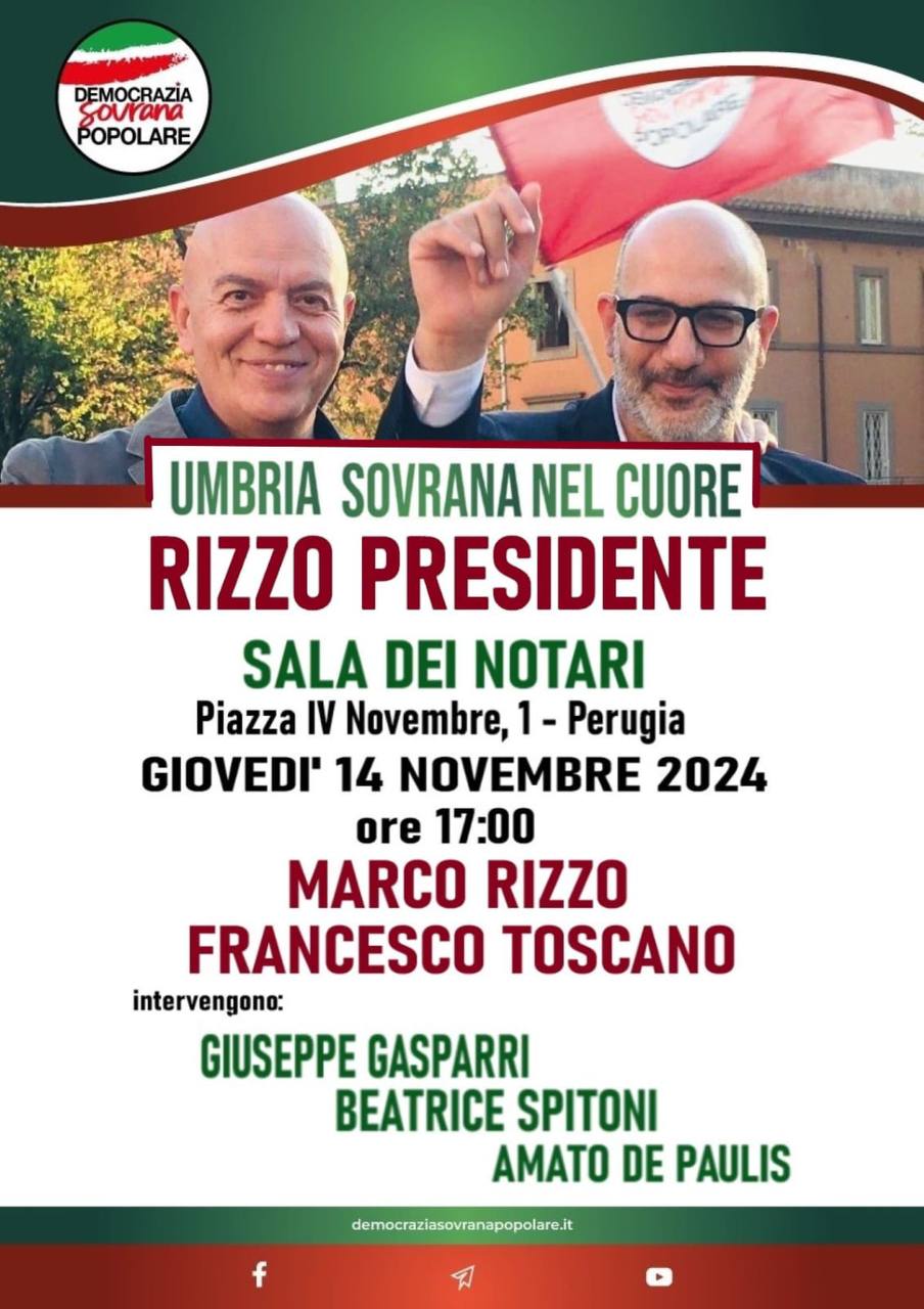 Domani DSP per l'Umbria