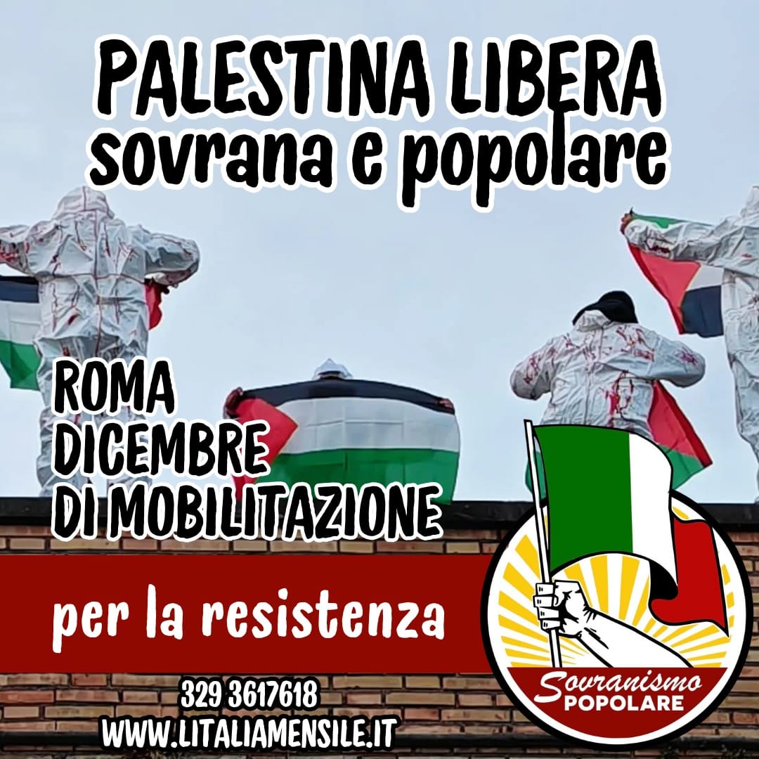 PER LA PALESTINA LIBERAsovrana e popolare!